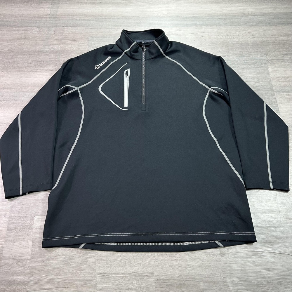 Sunice‎ Pullover Mens XL Black 1/4 Zip Long Sleeve Golf Performance Top S77000